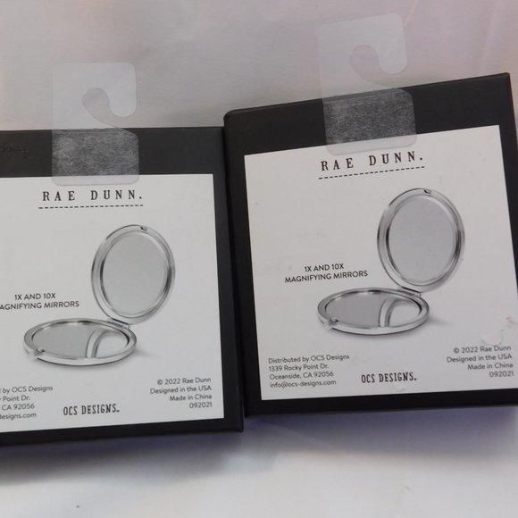 Rae Dunn Compact Mirrors with Magnification 2 Mirrors NEW - Picture 2 of 6